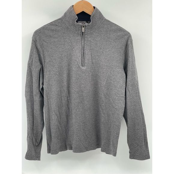 Michael Kors Sweater 1/4 Zip‎ Men Small Gray Pullover Long Sleeve - Picture 1 of 11